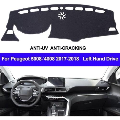 TAIJS Car Dashboard Cover For Peugeot 5008/4008 2017 2018 Carpet Dashmat Anti-UV Dash Board Cover Pad Auto Sun Shade Carpet