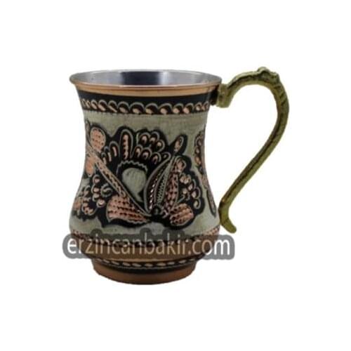 El oyma antika bakır bronz el sanatları katı metal likör şarap kadehi BRD-100