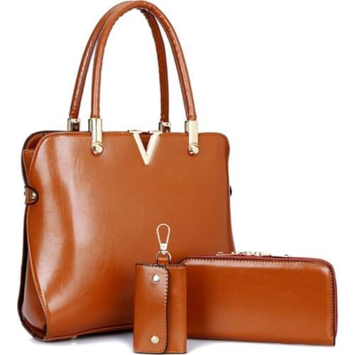 Famous design shell bag women bag Purses+Shoulder+Handbag 3PCS/Set Luxury V letter Women Totes Handbag Sac a Main Composite Bag