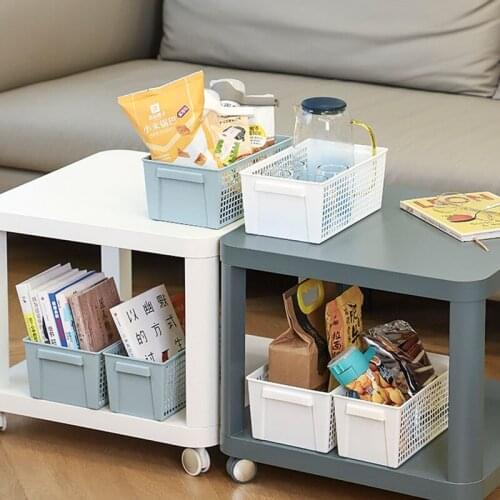 Snack Storage Basket Desktop Organizer Bathroom Storage Containers Home Accessories Hollow Portable Rectangular Plastic Box