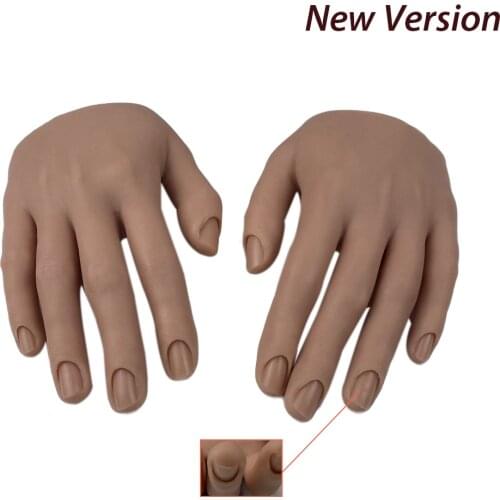 Practice Hand for Nail Art with Tips Adult Mannequin With Flexible Finger Adjustment Display Model Moveable Nails