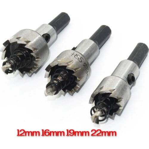 Metal Button Hole Opener High Speed M2 Steel Stainless Steel 12/16/19/22mm Drill Bit Suitable for Iron Plate