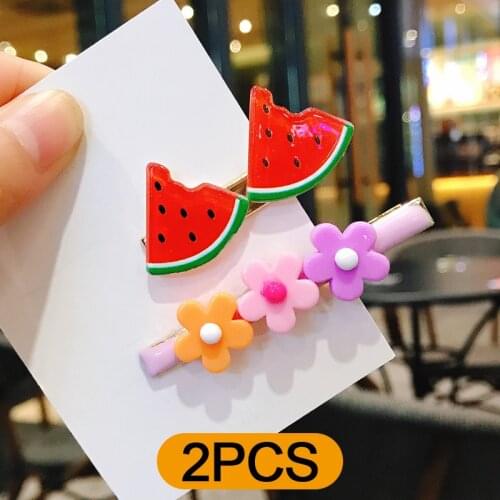 Korean Fashion Colorful Quicksand Fruit Sequins Hair Clip for Women Girls Cartoon Hairpins BB Clips Hair Accessories