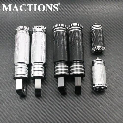 Motorcycle Pedal Footrest Foot Pegs + Shifter Peg Black & Chrome For Harley Sportster 883 1200 XL Touring Dyna Softail Custom