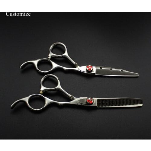 Customize LOGO 6 '' JP 440c Matte hair scissors set haircut thinning barber makas cutting shears tools hairdressing scissors