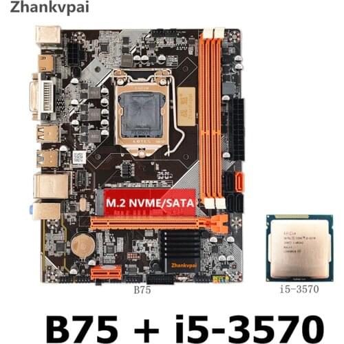 New B75 LGA1155 DDR3 motherboard + intel core quad core i5-3570CPU integrated core display main frequency 3.4GHZ motherboard kit