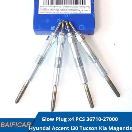 Baificar Brand New Glow Plug x4 PCS 36710-27000 For Hyundai Accent I30 Tucson Kia Magentis Sportage