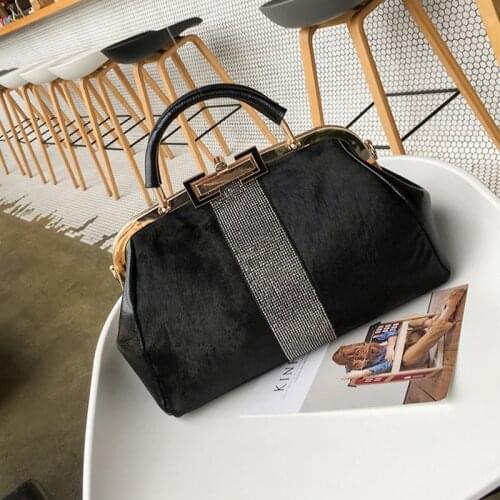 New Vintage Fashion Kiss Lock Shell Bags Women Shoulder Crossbody Bag Bling Bling Tote Purses Free Shipping Womens Handbag