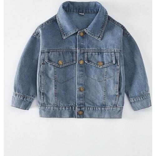 2021 new Spring Autumn Girls Denim Jacket Baby Kids Fashion Casual Clothes Jackets Children Trench Coats