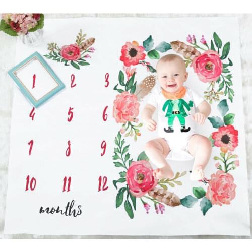 Newborn Baby Blanket Swaddling Toddler Girls Boys Cute Cartoon Animal Blanket Milestone Photography Photo Props Shoots Cloth