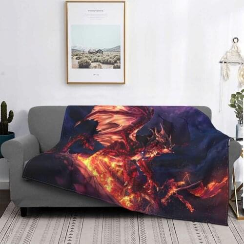 Dragons Anime Animal Blanket Velvet Textile Decor Fire-breathing Lightweight Throw Blanket for Home Outdoor Bedding Throws