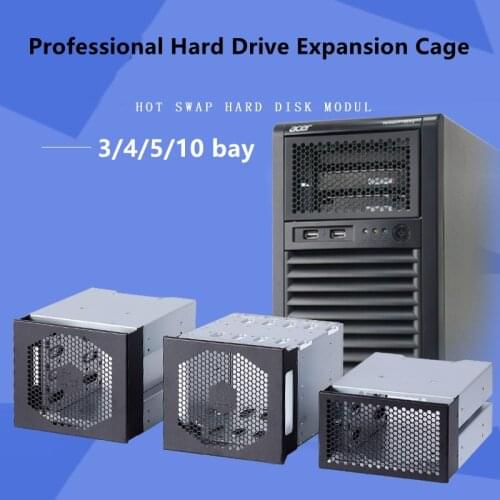 3/4/5/10-Bay 5 Inch 3 X Optical Drive Bays To 3.5 Inch SATA SAS HDD Cage Rack Bracket Hard Drive Tray Caddy Adapter Converter