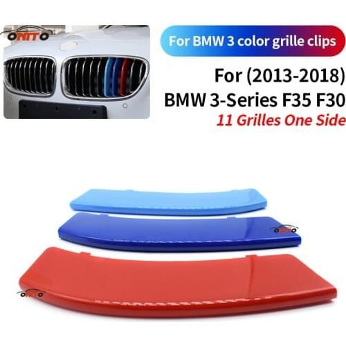3 Colors Plastic Front Center Grille Cover For 3 Series F35/F30 2013-2018 Trim Racing Grille Bars Grill Cover Stripe Clip