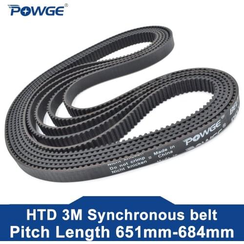 POWGE Arc HTD 3M Timing belt C= 240 243 246 249 width 6/9/15mm Teeth 80 81 82 83 HTD3M synchronous 240-3M 243-3M 246-3M 249-3M