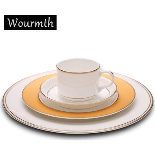 Restaurant Dinner Tableware Phnom Bowl Bone china Western Style Steak Dish Snack Plate Coffee Cup Set Dinnerware Cake Plate