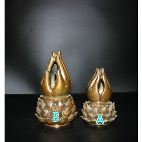 Home Christmas Decorations Gifts,Antique Collection Old Chinese Copper Buddha Hand Censer/Metal Incense Burner