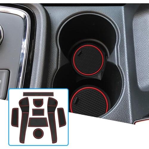 RUIYA For Seat Mii/Skoda Citigo/UP 2013-2019 Car Door Groove Mat Anti-slip Slot Pad Auto Interior Organizer Accessories 9 Pcs