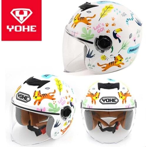 YOHE childrens helmet cute cartoon kids boys girls four seasons half face motorcycle helmets electric bicycle helmet of ABS