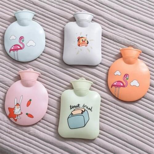 Silicone Hot Water Bottle Water Warm Water Bag Warm Palace Hand Warmers Mini Portable Explosion-proof Plush Warm Baby Students