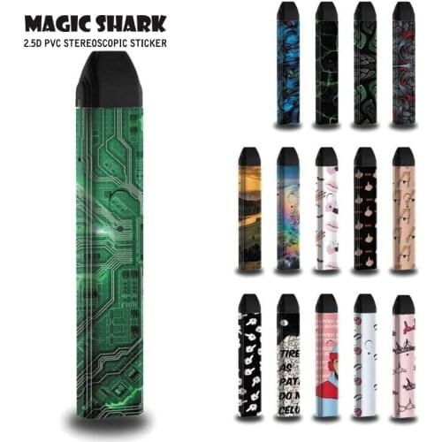 Magic Shark Fashion Circuit Board Hands Bra Stylish Sticker Cover Wrap Skin Film Case for Uwell Caliburn