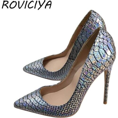 Night club sexy high heel pumps 12 cm party shoes for women rainbow color changing women wedding shoes YG023 ROVICIYA