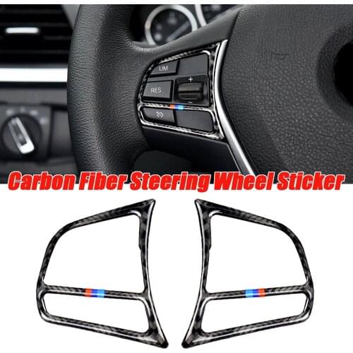 High Quality True Carbon Fiber Steering Wheel Buttons Stickers For BMW 1/2/3/4 Series 3GT F20 F21 F30 F32 F34