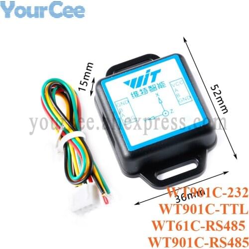 WT901C 9 Axis 6 Axis IMU Sensor Tilt Angle Roll Pitch Yaw+Acceleration+Gyroscope+Magnetometer MPU9250 WT61C to RS485/232/TTL