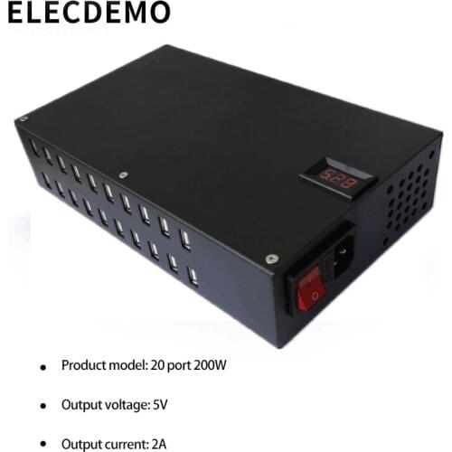 High Power 20 Ports USB Charger Multi Charger Mobile phone porous mobile game studio hanging machine tablet charger