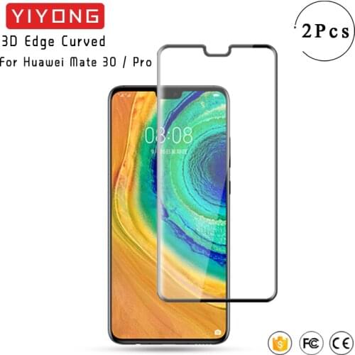 YIYONG 3D Edge Curved Glass For Huawei Mate 30 20 Pro Tempered Glass P40 P30 Pro Screen Protector For Huawei Mate 40 Pro Mate40