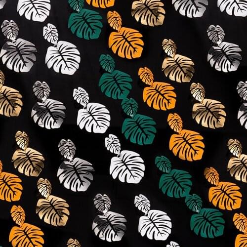 Golden Big leaf Earrings Korean Geometry Metal Gold Earrings For Women Female Retro Drop Earrings 2020 Trend Fashion Jewelry