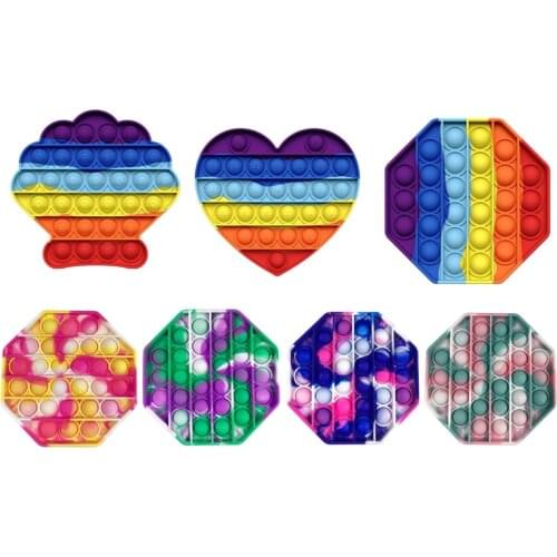 1Pc Colorful Silicone Desktop Bubble Sensory Toys Extrusion Autism Special Needs Stress Reliever Anxiety Relief Toys