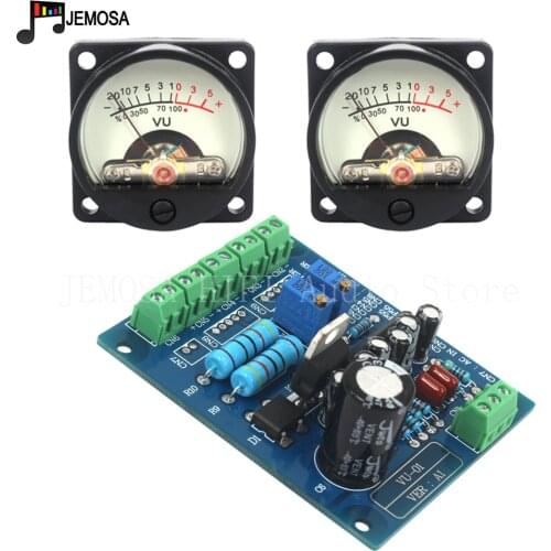 1PC Durable VU driver board And 2PCS Panel VU Meter 500VU Warm Back Light Audio Level Meter Amplifier Indicate