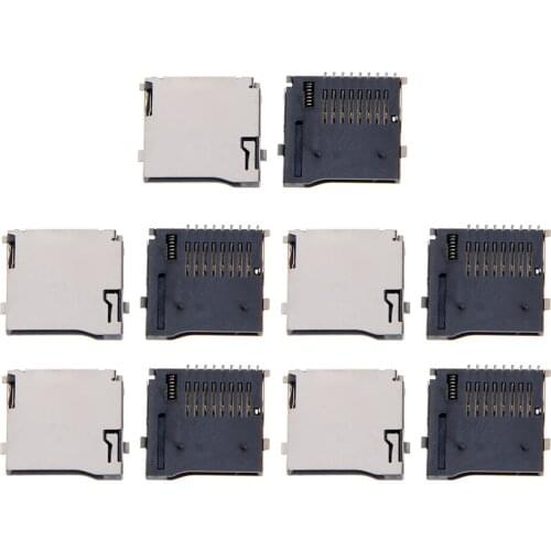 10PCS Push-Push Type TF Micro SD Card Socket Adapter Automatic PCB Connector