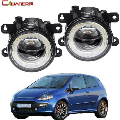 2 X Car Left + Right LED Fog Light Assembly Angel Eye Daytime Running Light DRL 30W 8000LM 12V For Fiat Punto Evo 2009-2012