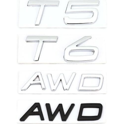 3D AWD T5 T6 Logo Emblem Badge Decals Car Sticker for Volvo V40 V60 V90 XC60 XC90 XC40 S60 S90 S80 C30 Car Styling Accessories