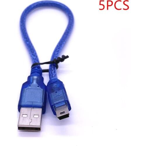 5PCS USB 2.0 Type A Male To Mini B 5pin Male PC Data Cable Cord Leads Length 30cm