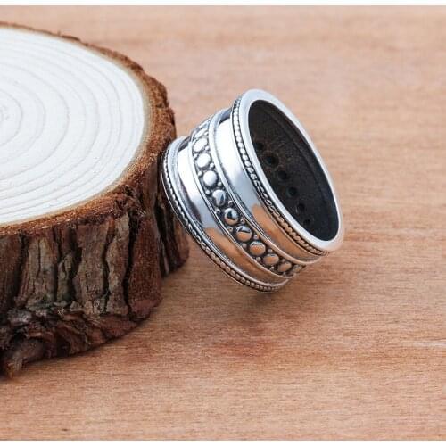 Bohemian Vintage Jewelry Retro Carving Beads Celtic Knot Ring Exaggerated Personality Retro Statement Rings for Women