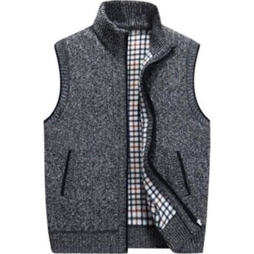 Plus sizes warm sweaters vest men thick sleeveless v neck jumper pullovers mens casual wool sweater coat fall winter 2019