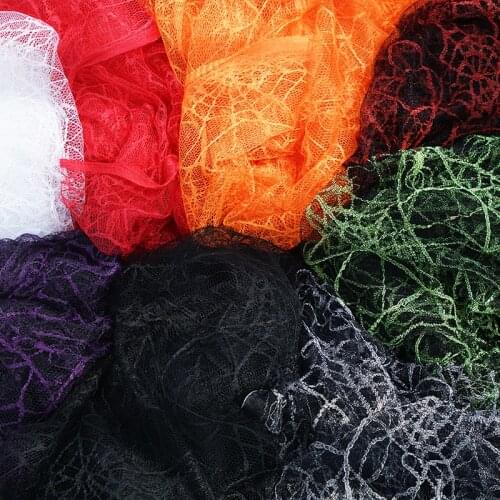Cheap Spider Mesh Lace Fabric Skull Tulle Fabric Halloween For Stage Decoration Materials 45*150 Cm/Piece A26