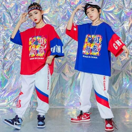 Kids Competitions Outfits Hip Hop Clothing Streetwear Tshirt Jogger Pants For Girls Boys Jazz Dance Costume Clothes Street Wear