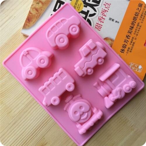 Silica gel cake mold new automobile small locomotive silicon rubber cake mold BED-0017