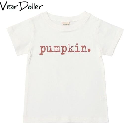 VearDoller Boys T-shirts Summer Short Sleeve Cotton Top 2020 New Fashion Letter Print Childrens Tees for 1-8Years Girls T-shirt