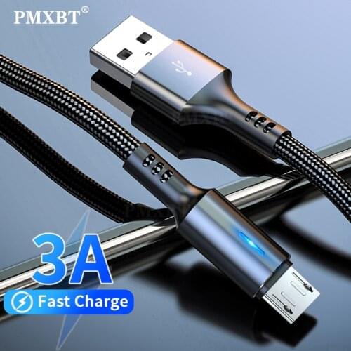 3A Micro USB Type C Cable Fast Charging Data Sync Cord For Samsung Galaxy S9 S8 S7 S6 Xiaomi Note 4 5 Mobile Phone Charger Cable