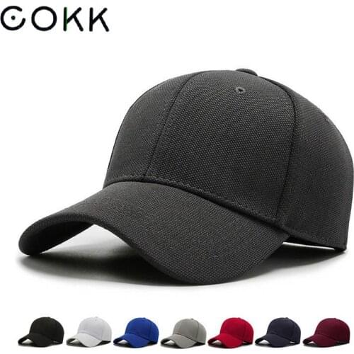 COKK Cap Men Women Full Fitted Cap Quick Dry Baseball Cap Outdoor Breathable Sport Hat Female Male Sun Hat Solid Sunshade Casual