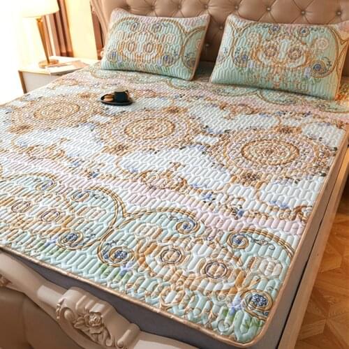 3-piece Set of Summer Cool Cushion 1.8m 1.2m 1.5m Mattress Can Be Washed and Folded Home Matress Cover Bed Cover