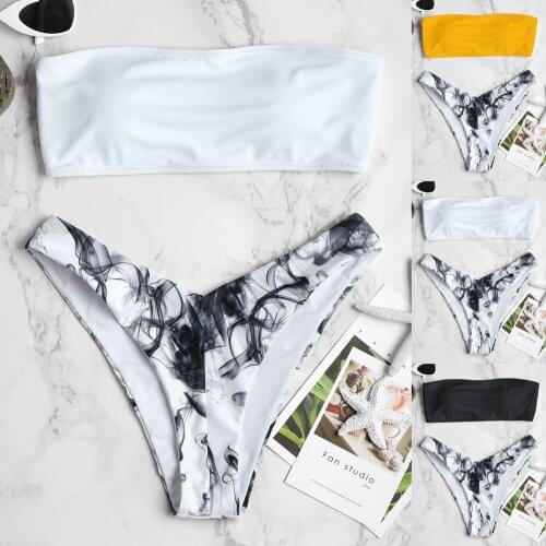 Sexy Bikinis 2021 Women Floral Print Two Piece Swimsuit Push-Up Bikini Set Padded Brazilian Swimwear Bathing Suit Beachwear