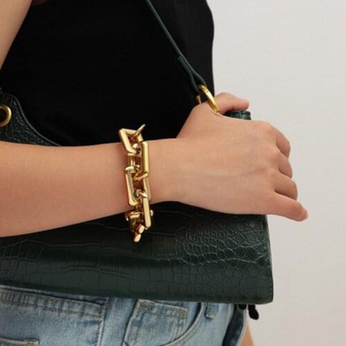 Hot Salae Link Chain Retro Exaggerated Punk Metal Item Bracelet Female Simple Chain Geometric Personality Shackles New