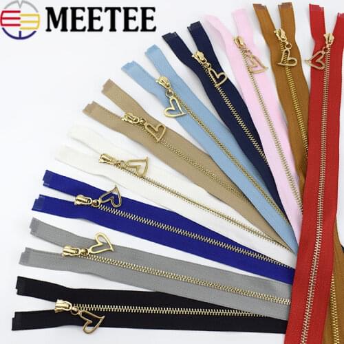 Meetee 10pcs 15/18/20/25/30cm 3# Metal Zipper Close End Zip Closure for Sewing Bags Purse Garment Zippers Repair Accessories