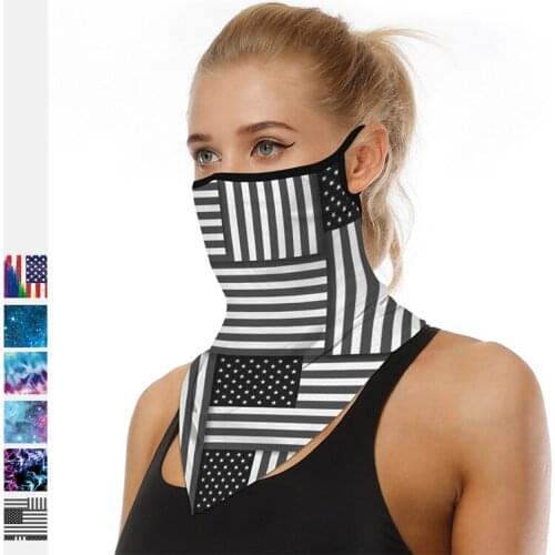 Multiway Outdoor Bandana Women 3D American Flag Printing Climbing Hiking Cycling Fishing Windproof Protection Halloween Scarf