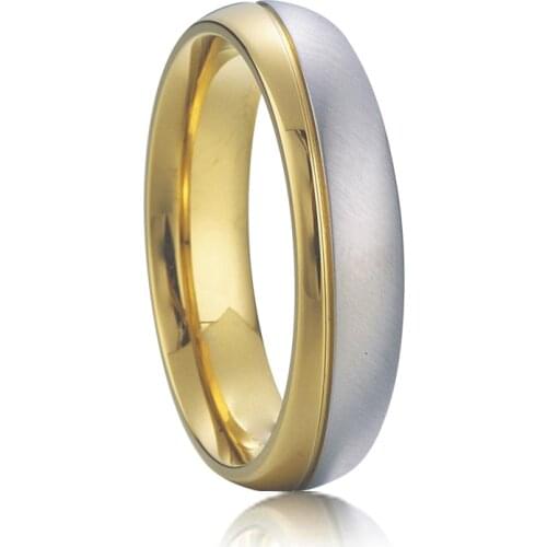 Wholesale bicolor gents wedding band anniversary rings for male mens jewelry stainless steel ring man vanlentine christmas gift